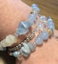 Handmade Aquamarine, Moonstone & Clear Quartz Bracelet Trio Stack - Image 4