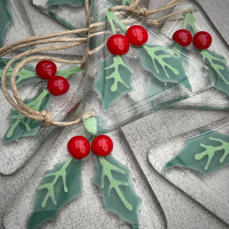 Holly Berry - Christmas tree decoration - clear