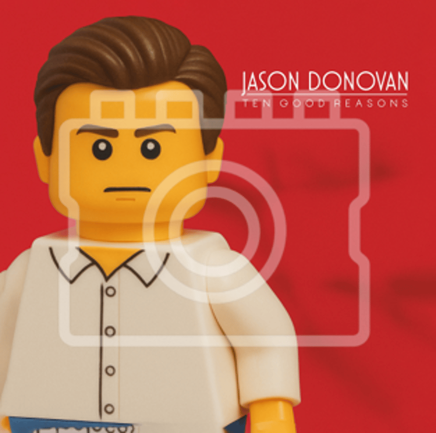 LEGO-Inspired Jason Donovan – Ten Good Reasons 5x5" Mounted Print