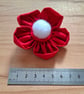 Handmade kanzashi fabric flower brooch