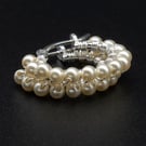 Earrings with Swarovski cream pearl and sterling silver  huggie hoop earrings