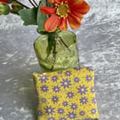 ECO COTTON FOLD AWAY POCKET SHOPPING BAG REUSABLE GIFT in YELLOW FLORAL