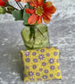 ECO COTTON FOLD AWAY POCKET SHOPPING BAG REUSABLE GIFT in YELLOW FLORAL