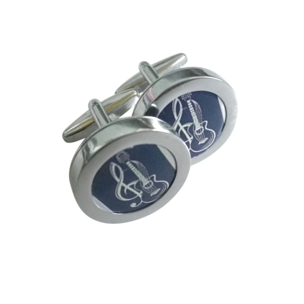 Clef and Guitar cufflinks, free shipping, gift wrapped, great image, Ref 1234