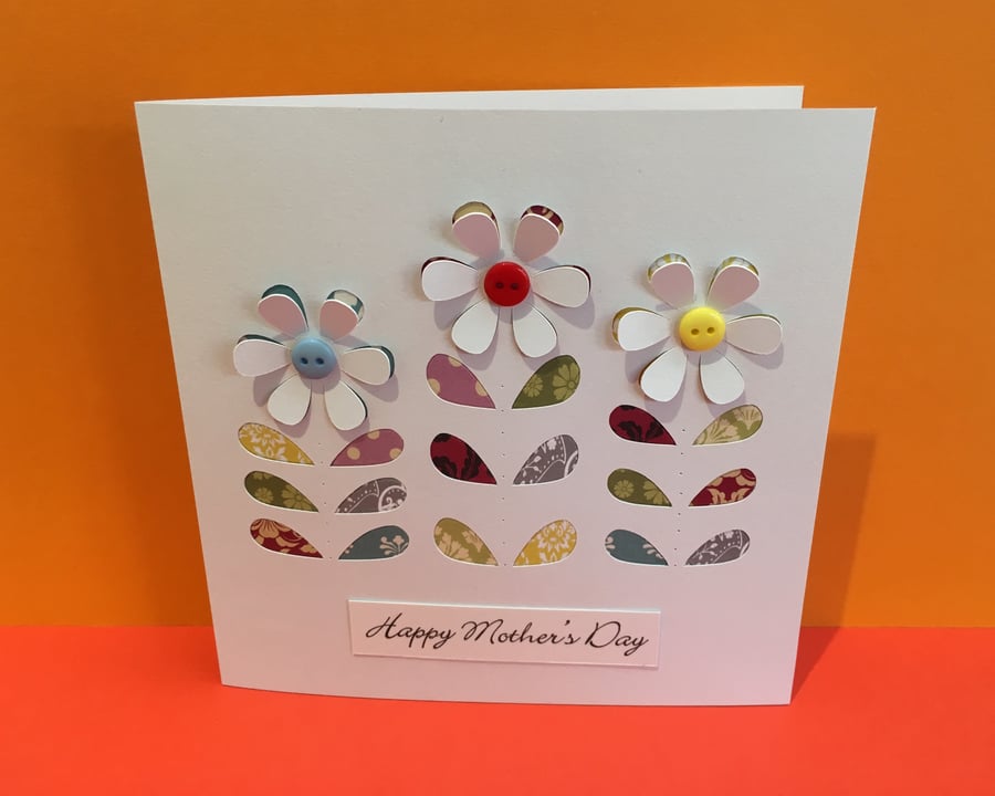 Mother's Day Card - Button Flowers