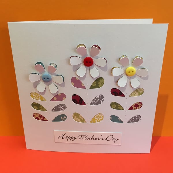 Mother's Day Card - Button Flowers