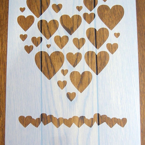 Hearts Stencil Mask Reusable PP Sheet for Arts & Crafts