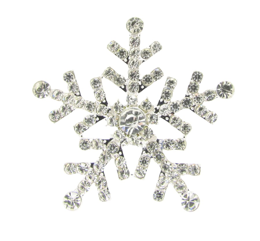 10 x Large Rhinestone Snowflake Diamante Crystal Embellishments Sparkly Grade A 