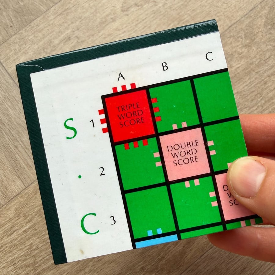 80s Scrabble Board Coasters (Top Left) - Upcycled from Real Board