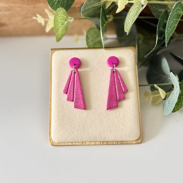 Art Deco Pink Earrings