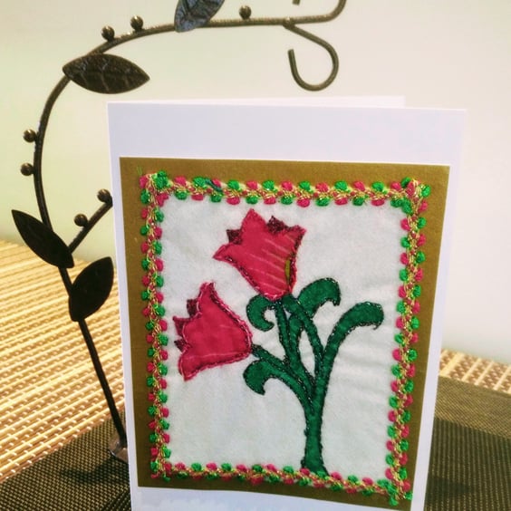 'Tulip'  Textile Art Card
