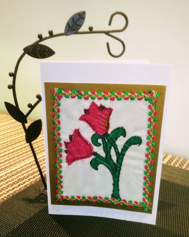 'Tulip'  Textile Art Card