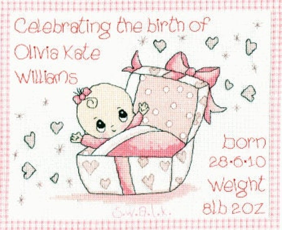 SWALK - baby girl cross stitch chart