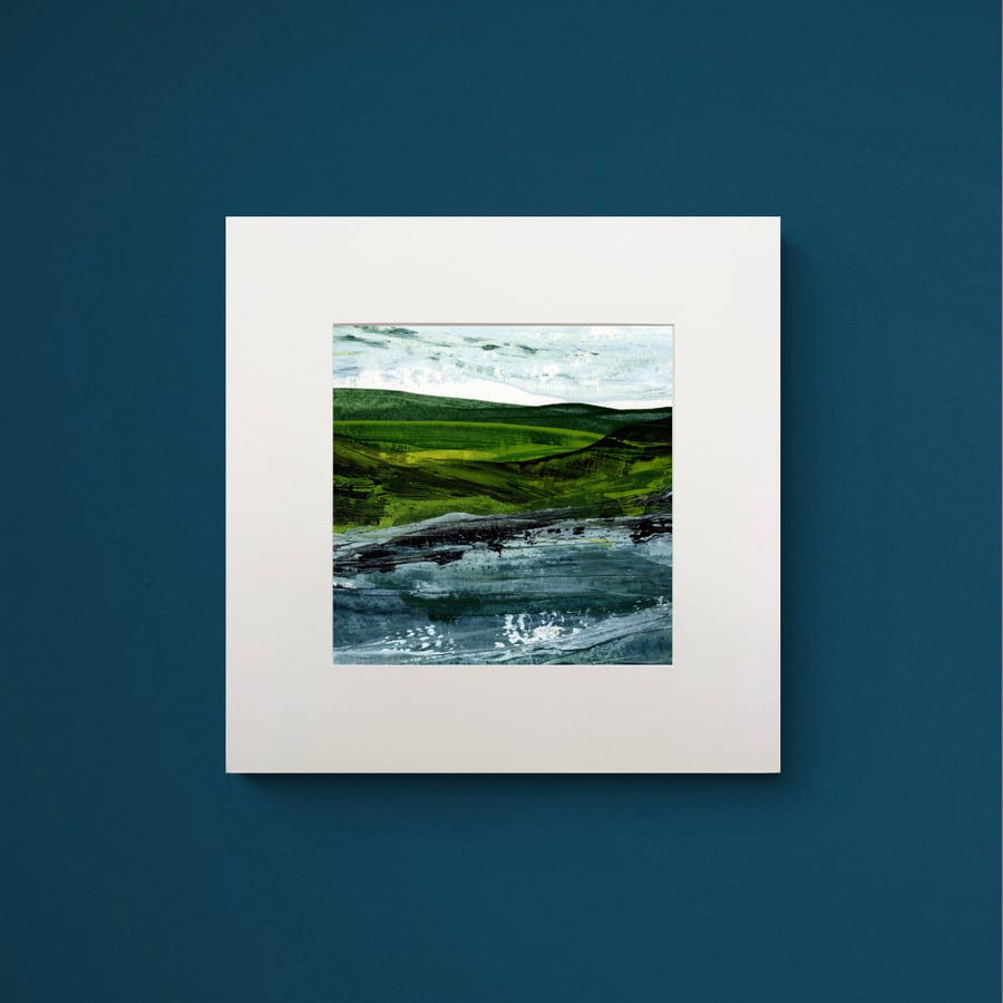 ‘Where the Sea Meets the Land’ Mini Mounted Seascape Print
