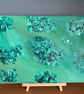 Green teal hydrangeas original hand painted. Approximately 16x12" canvas 