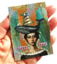Sea Siren ACEO Original Miniature Portrait Art Ocean Coastal Mixed Media Artwork