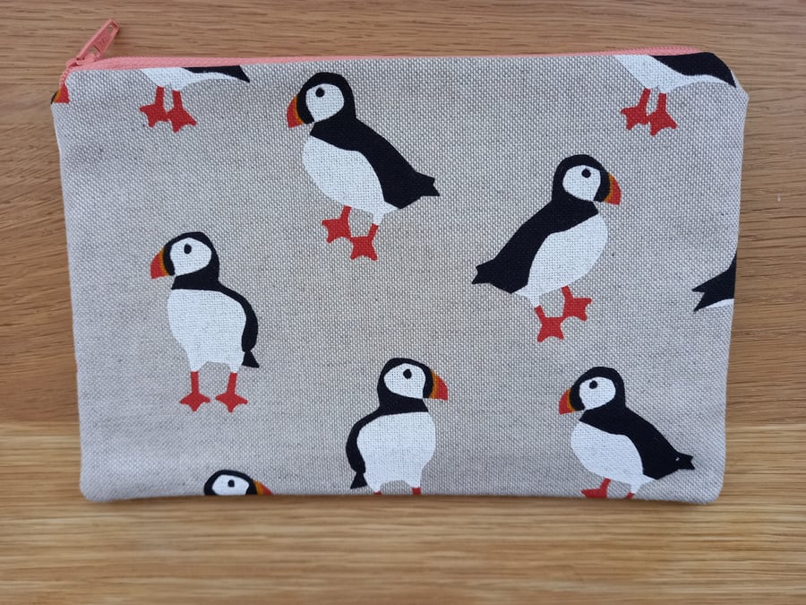 Puffin Storage pouch - ideal gift  make up bag