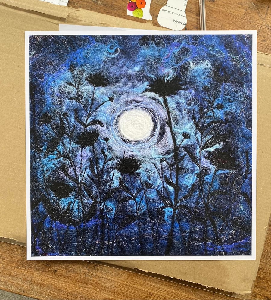 Moon and magic night garden print. 