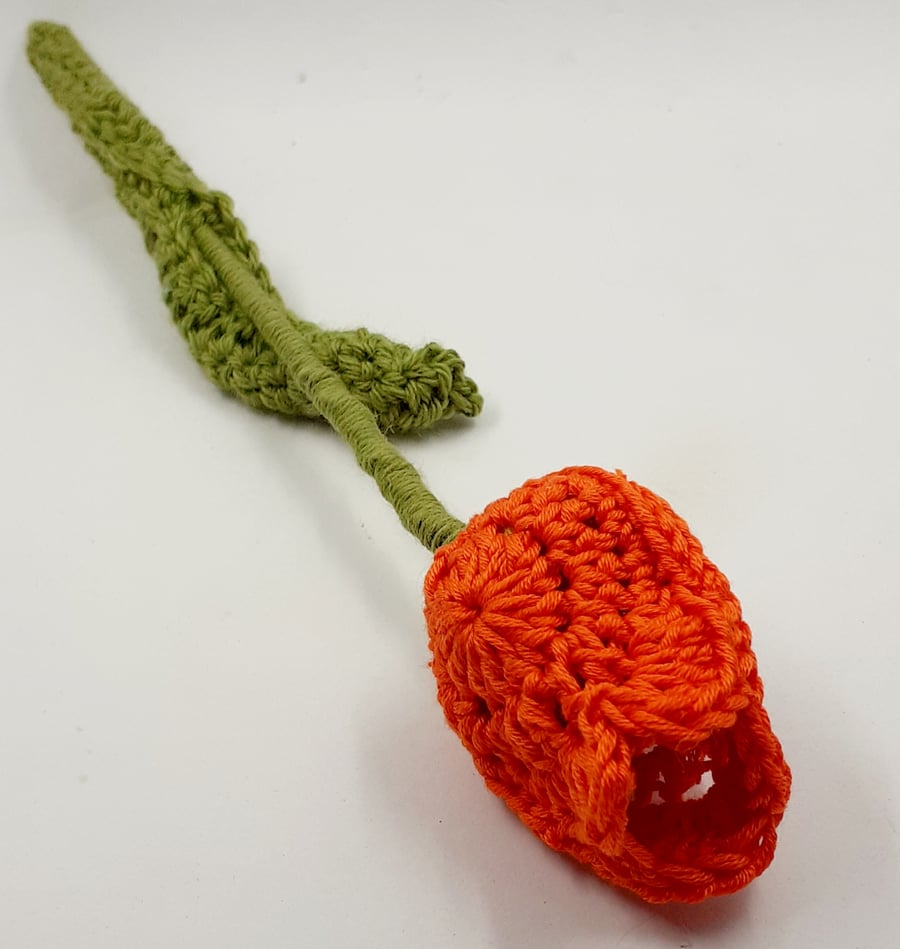  Orange Crochet Tulip 