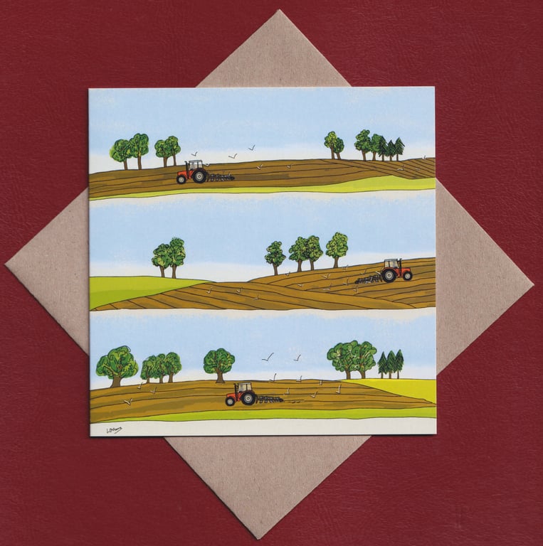 Greetings card - tractors - farming - birthday card