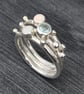 Aquamarine Opal silver stack ring, Opal stack ring, raindrops stack ring, - Image 8