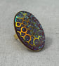 Hot pink glitter gold pattern ring extra large 30x40mm - Image 5