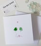 Sea Glass Lovebirds Card, Handmade Anniversary & Wedding Card, Keepsake Card - Image 2