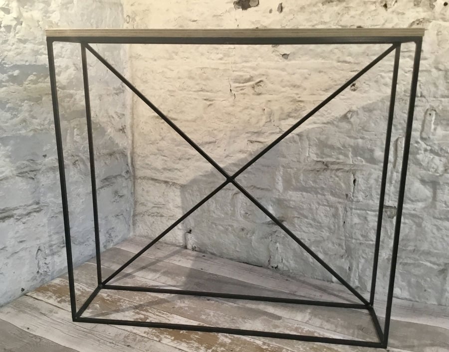 Handmade in the UK Industrial Style Minimal Narrow Console Hall Table Modern X D