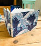 Hand Bound A6 Mixed Media Sketchbook with Coptic Stitch Exposed Spine. Wave. - Image 2