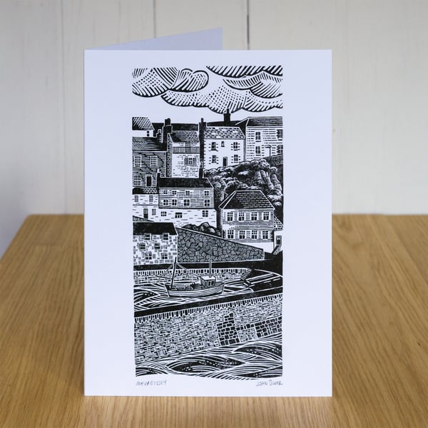 "Mevagissey" greetings card, blank inside