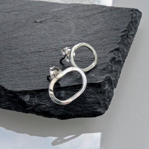 Weekend Sale STERLING SILVER Oval Earrings, Handmade Urban Jewellery