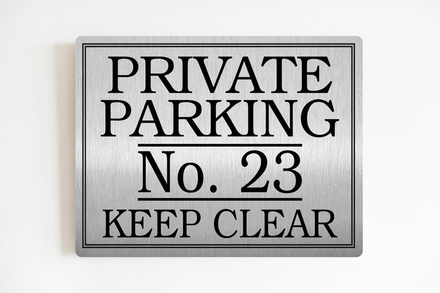 PERSONALISED Private Parking Metal Wall Sign Gift Present Gold Silver Coloured S
