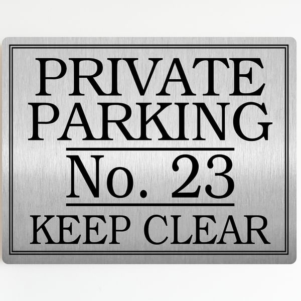 PERSONALISED Private Parking Metal Wall Sign Gift Present Gold Silver Coloured S