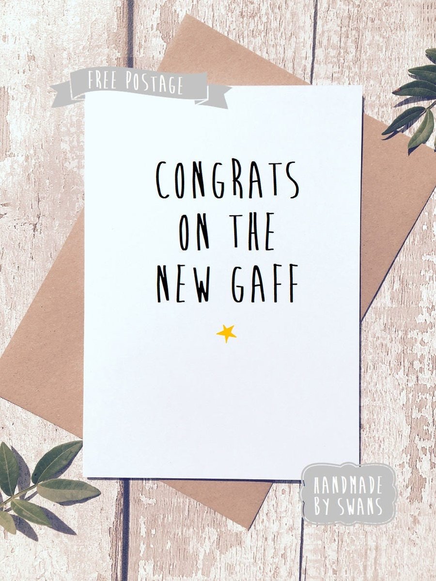 New house greeting card, new home, funny card, mortgage card, congratulations ca