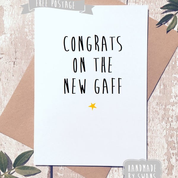 New house greeting card, new home, funny card, mortgage card, congratulations ca