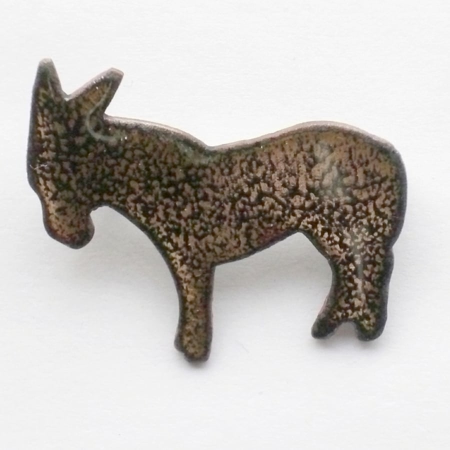 enamel brooch - black donkey