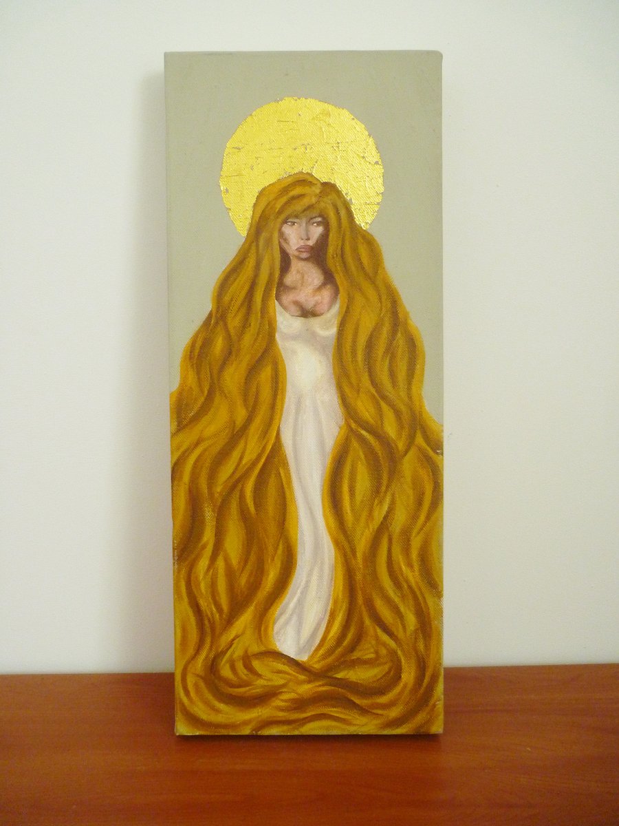 Rapunzel Painting with Gold Leaf