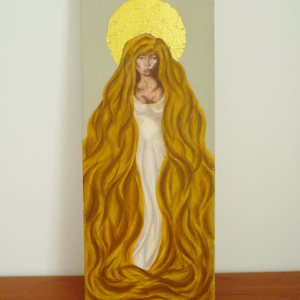 Rapunzel Painting with Gold Leaf