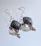 Black Fossil Coral Earrings