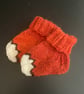 Hank knit baby socks alpaca merino wool orange fox foxy foot - Image 1