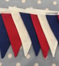 Red,white & blue cotton fabric bunting wedding,party flags - Image 3