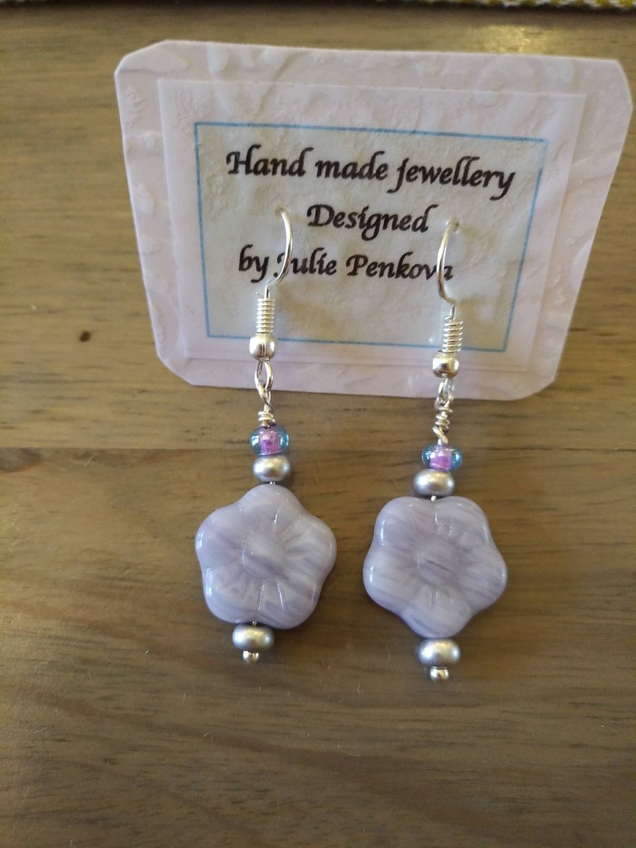 Lilac Rose Jade Earrings