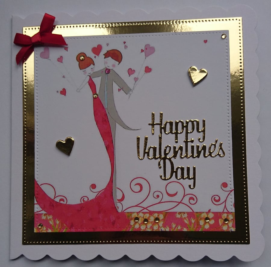Valentine's Card Chic Couple Happy Valentine's Day Love Heart Balloons