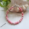 Pretty Eco Bamboo Pink Coral Sterling Silver Bracelet ONE OFF