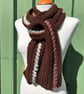Chocolate brown textured handmade unique scarf neck warmer  - Image 2