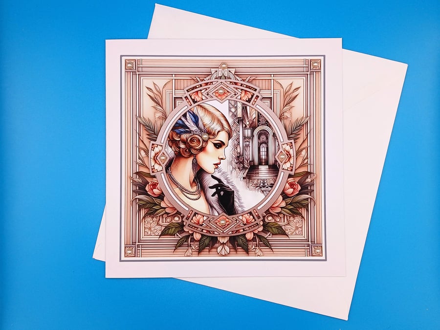Art Deco Card, Handmade