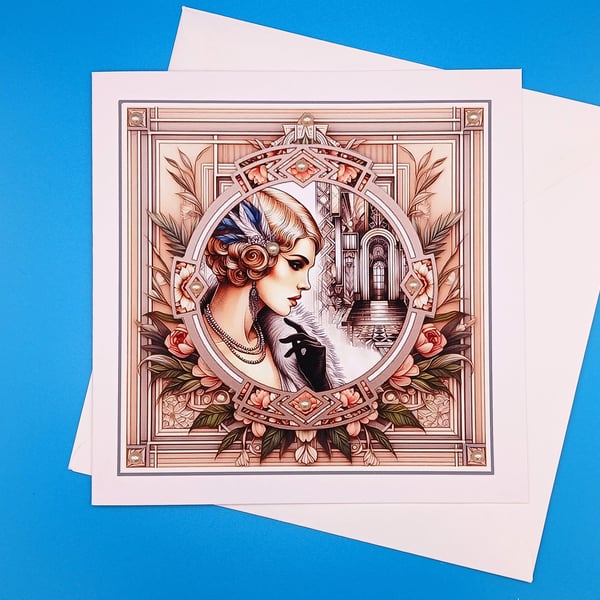 Art Deco Card, Handmade
