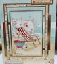 Beside the seaside deckchair Happy Birthday card - Image 1