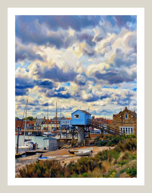 Wells-Next-The Sea Art Greeting Card A5 Size Tide House 