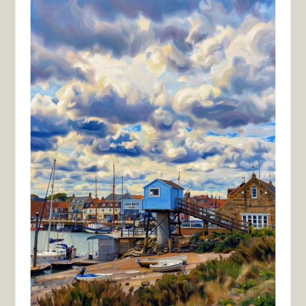 Wells-Next-The Sea Art Greeting Card A5 Size Tide House 